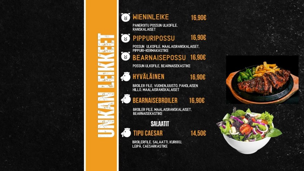 Unkan leikkeet ja salaatit